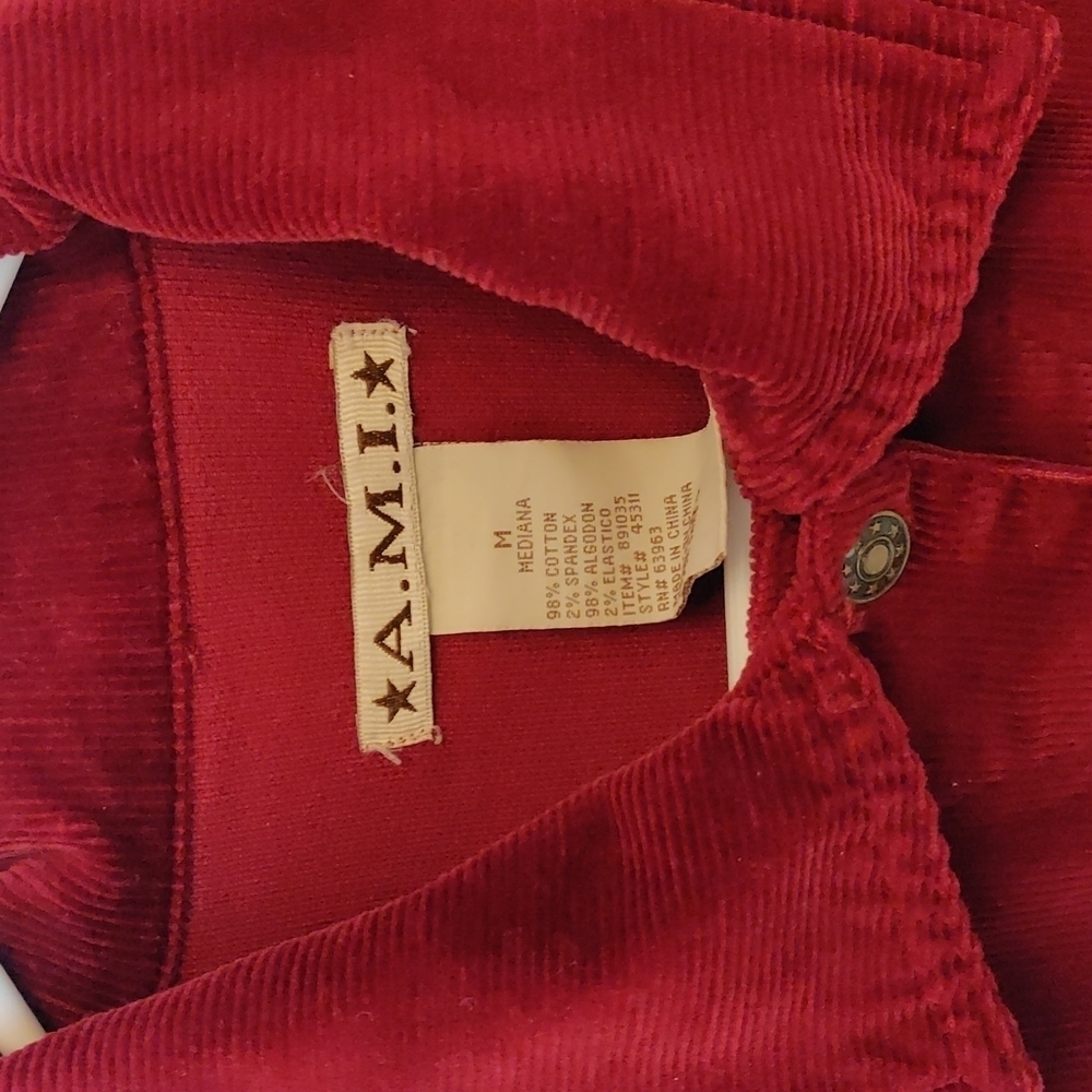 A.M.I. Deep Red Corduroy - image 2
